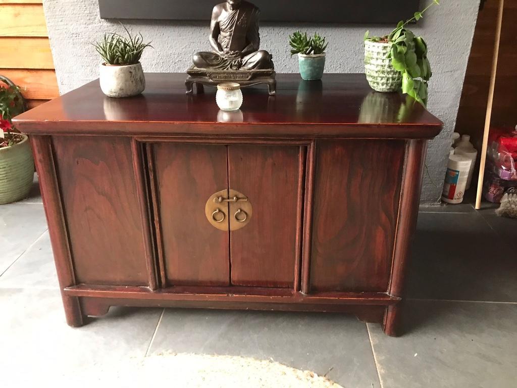Chinees oosterse tv kast bruin chinese brede bruidskast, Huis en Inrichting, Verburgt Vintage, Gebruikt, Schipluidenlaan 20 5035KJ Tilburg