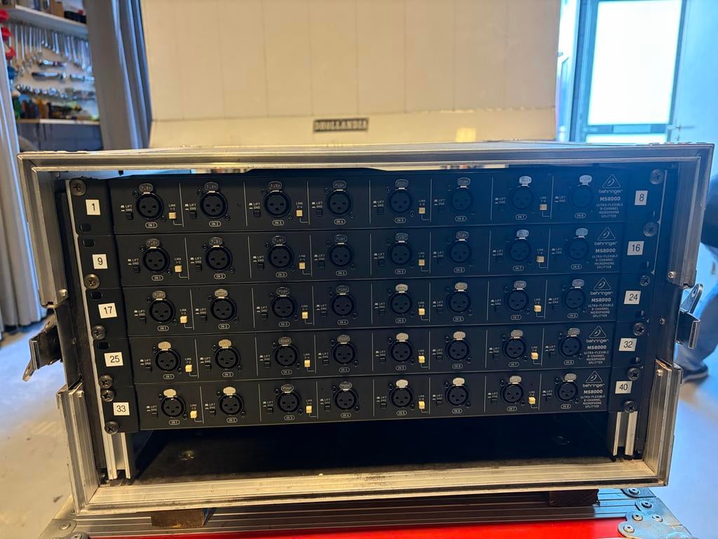 5x Behringer ULTRALINK MS8000 in case, Ophalen, Gebruikt