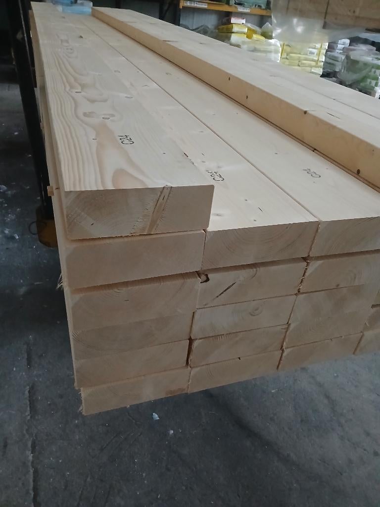 75X200 VUREN C24 GESCHAAFD €9,00 PER M1  300 / 360 /420 /480, Ophalen, Nieuw, Balk, Vuren