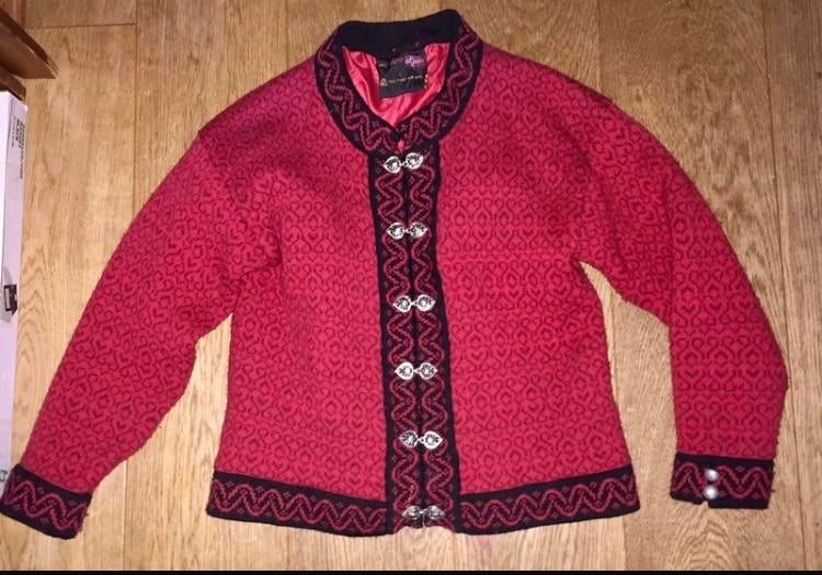 Windfjord Noors vest, maat S, 100% wol, Ophalen of Verzenden, Gedragen, Maat 36 (S), Rood