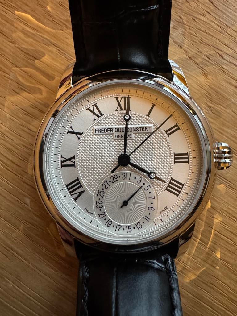 Frederique Constant - automatic - Classic Manufacture, Leer, Staal, Polshorloge, Nieuw