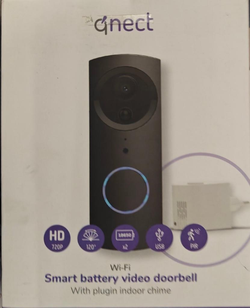 AANBIEDING! QNECT WI-FI smart battery video deurbel, Ophalen of Verzenden, Nieuw, Bedraad