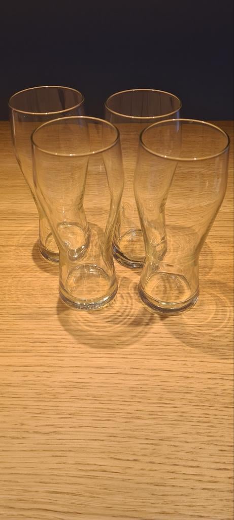 Set van 4 bier glazen, Ophalen, Glas of Glazen, Overige stijlen, Glas