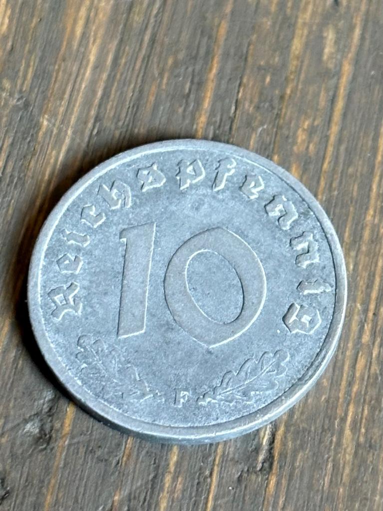 10 Pfennig 1941F met swastika, Postzegels en Munten, Ophalen of Verzenden, Duitsland, Losse munt