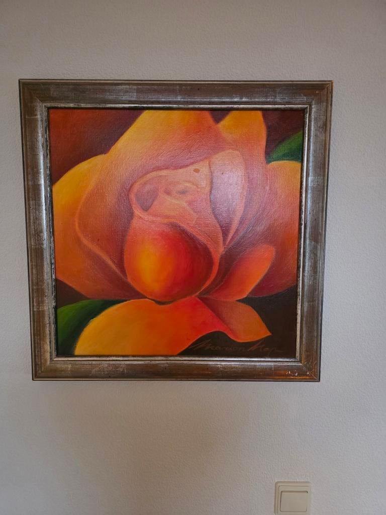 Bloem schilderij door Marion Nap, Antiek en Kunst, Ophalen of Verzenden