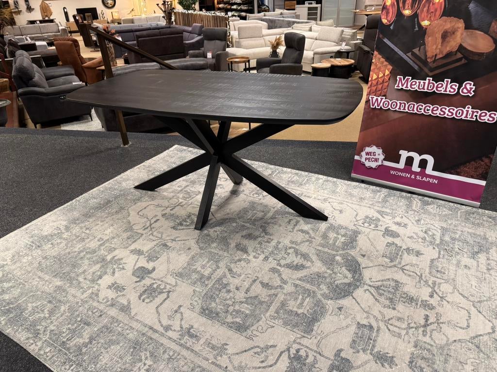 Eettafel Deens zwart 160cm Direct/Leverbaar E-6047, #Eettafel#Tafels#Deens#Zwart#Kruispoot#Spinpoot, Nieuw, 50 tot 100 cm, Mwonenenslapen@ziggo.nl