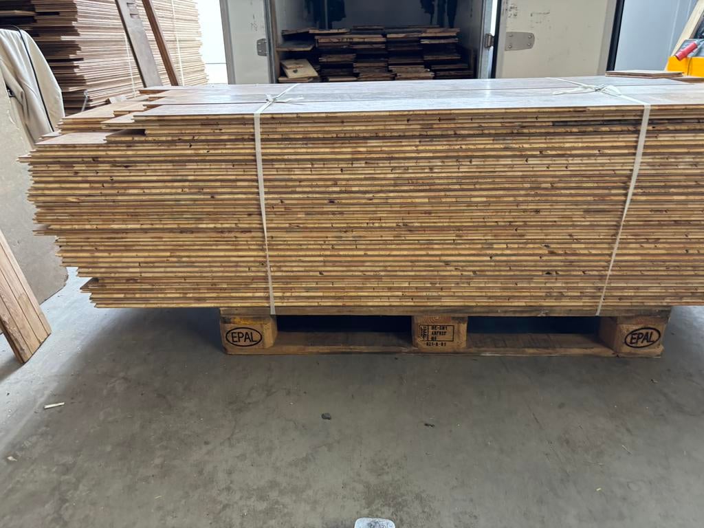 45 m2 eiken lamel parketvloer . 19 cm breed 15 mm dik, Gebruikt, 2e hands product geen info bekend, 2e hands product geen info bekend