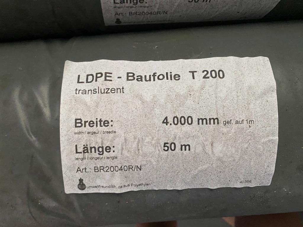 LDPE bouwfolie, plastic afdekfolie, 4x50m 23 rollen, t200, Ophalen, -, -, Nieuw