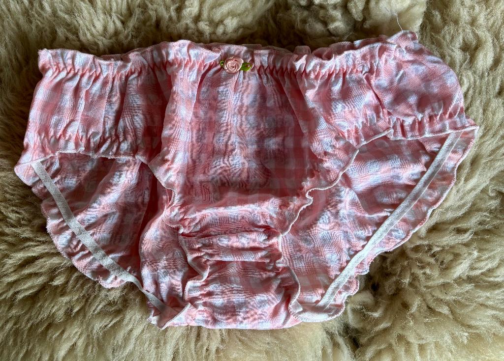 Fluffie katoenen roze geblokt slipje - M/L, Kleding | Dames, Ondergoed en Lingerie, Verzenden, Roze, Slip