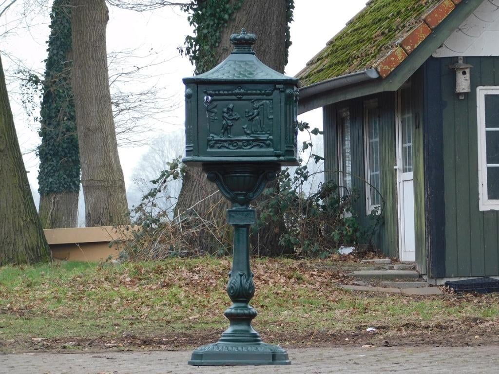 Staande Brievenbus - 120 cm - Gietijzer - Groen, Ophalen of Verzenden, Nieuw, IJzer