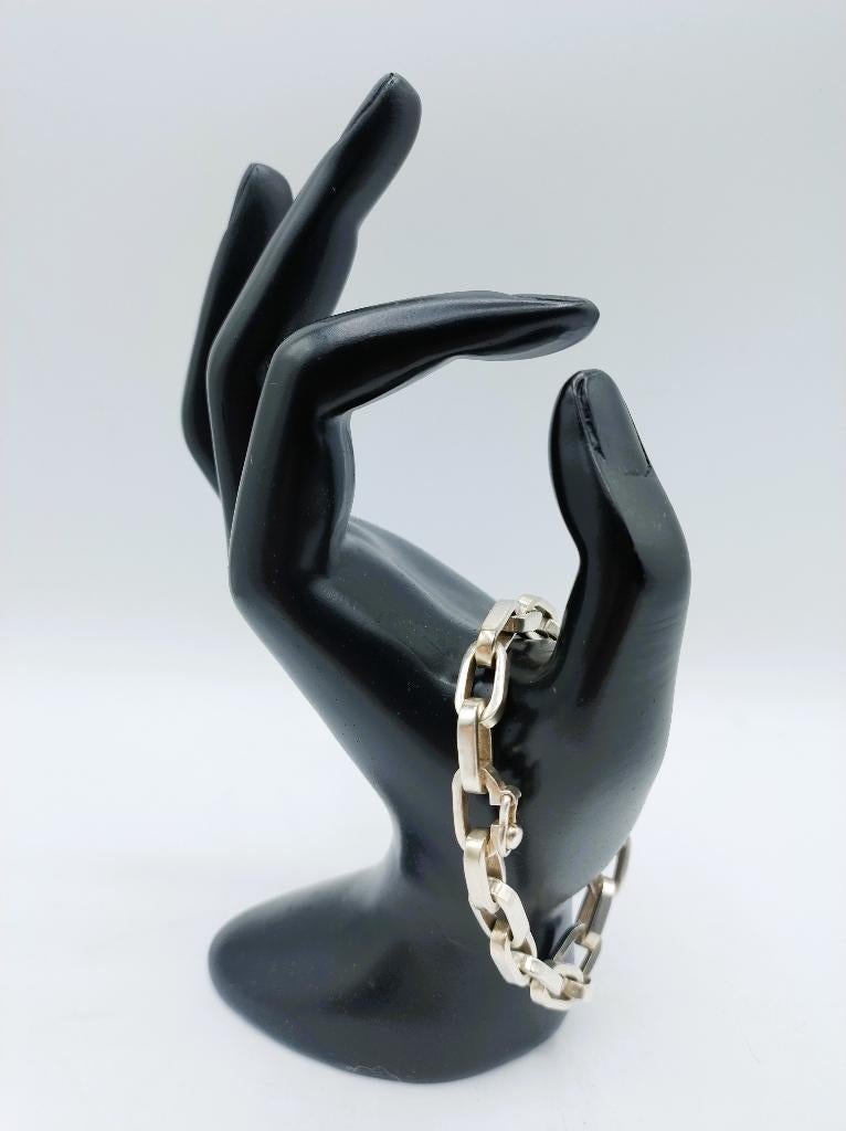 Zware zilveren 'close forever' armband, 19 cm, 925