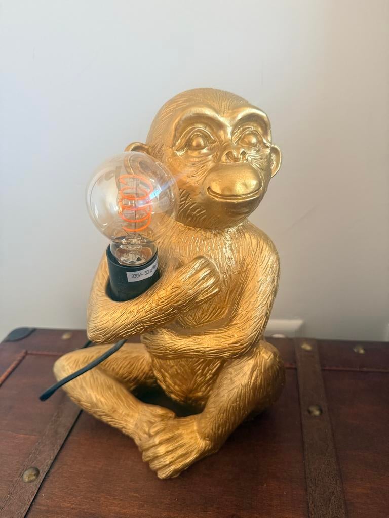 Apenlamp, Huis en Inrichting, Lampen | Tafellampen, Ophalen, Zo goed als nieuw, Kunststof, Minder dan 50 cm