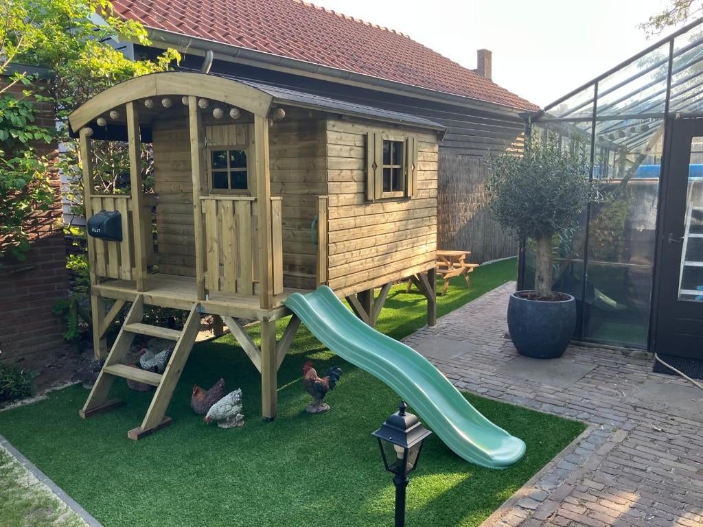 Speelhuisje buiten | Pipowagen | Op voorraad | Type olifant, Mail@wellestuinhout.nl, Nieuw, Ophalen of Verzenden, Hout