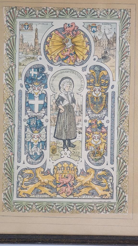 Antiek Chromolitho T. vd Laar Costuum Brekkelenkamp. S28, Ophalen of Verzenden