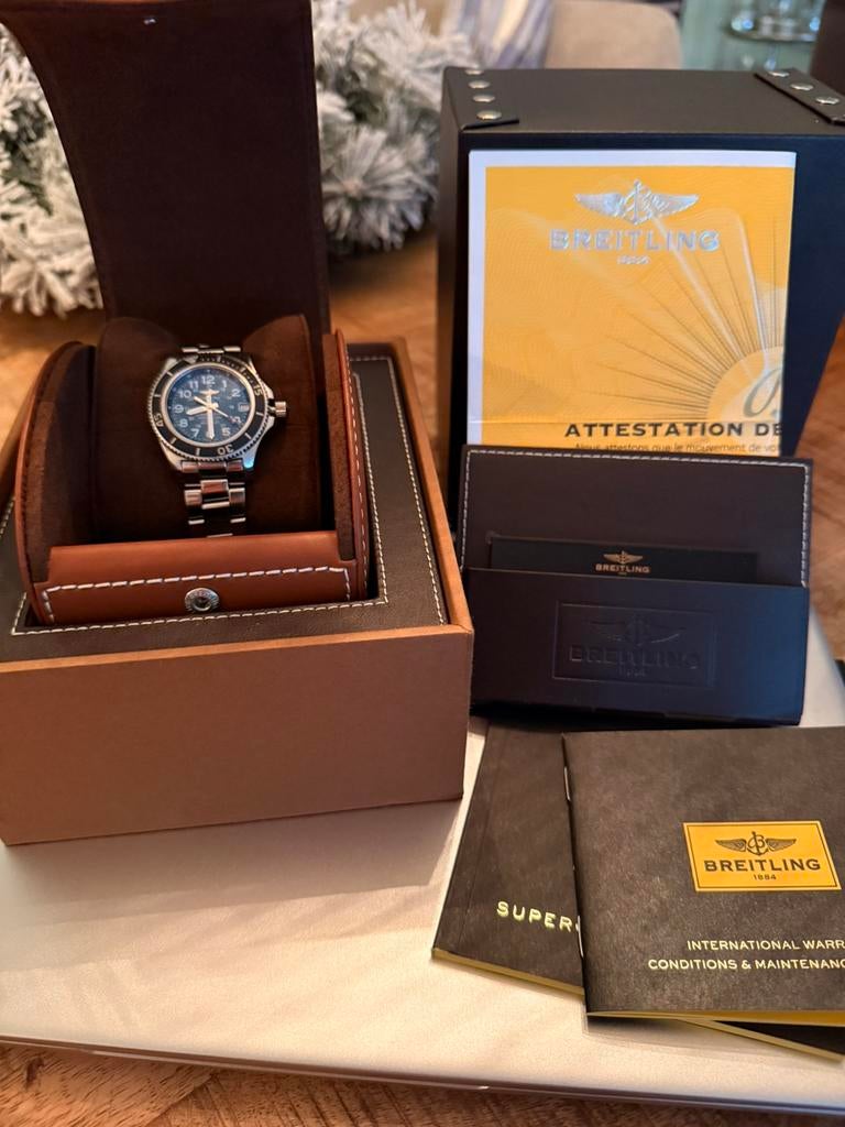 Breitling super ocean ll 36, Sieraden, Tassen en Uiterlijk, Horloges | Dames, Gebruikt, Polshorloge, Overige merken, Staal, Staal