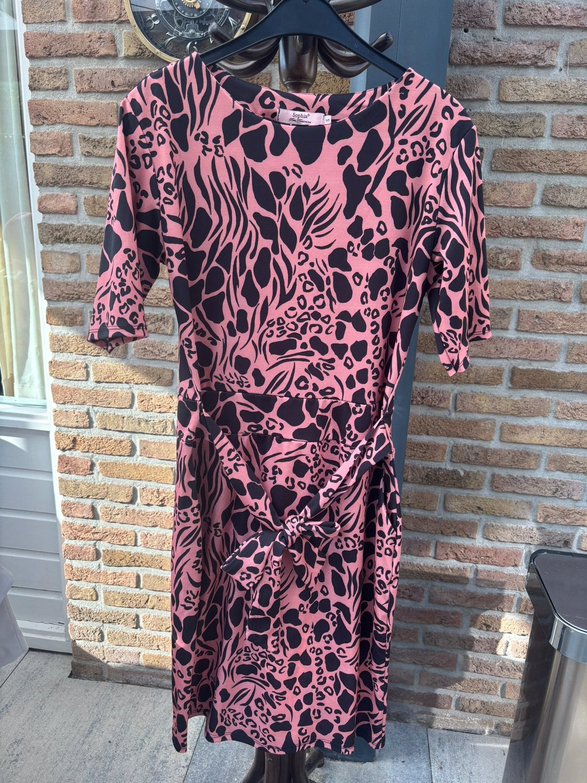 Fleurige jurk Sophia maat S, Ophalen of Verzenden, Zo goed als nieuw, Roze, Maat 36 (S)