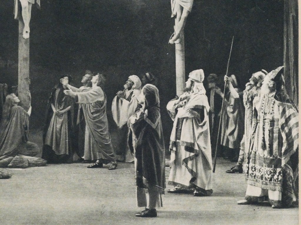 Oberammergauer Passiespelen 1922 Oberammergau kruisiging, Ophalen of Verzenden