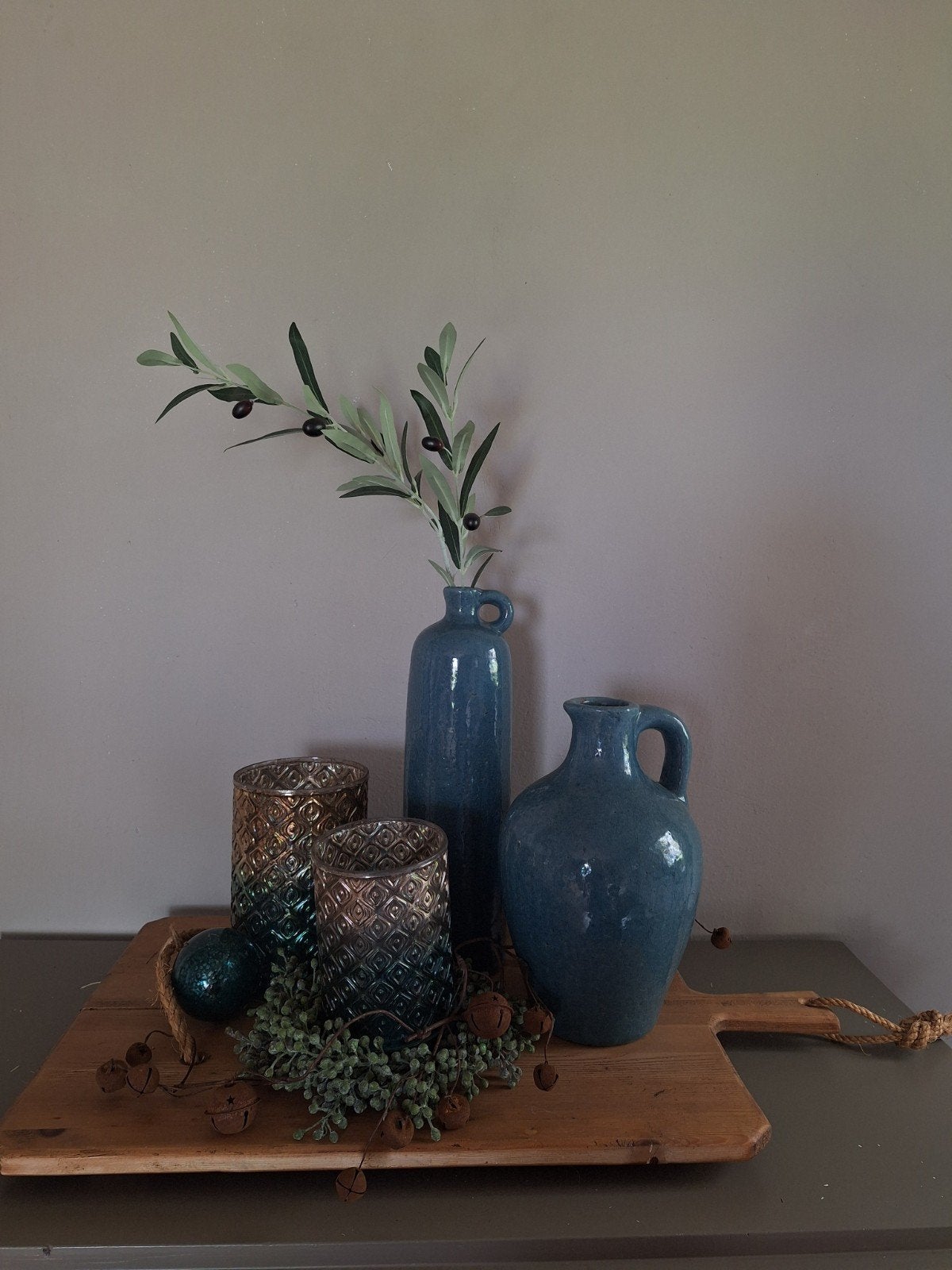 Decoratieset, Ophalen, Blauw, Glas, Landelijk