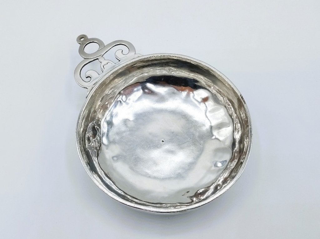Zilveren tastevin, (wijnproefkommetje) Leeking, Wesel, 1733, Antiek en Kunst, Antiek | Goud en Zilver, Verzenden, Zilver