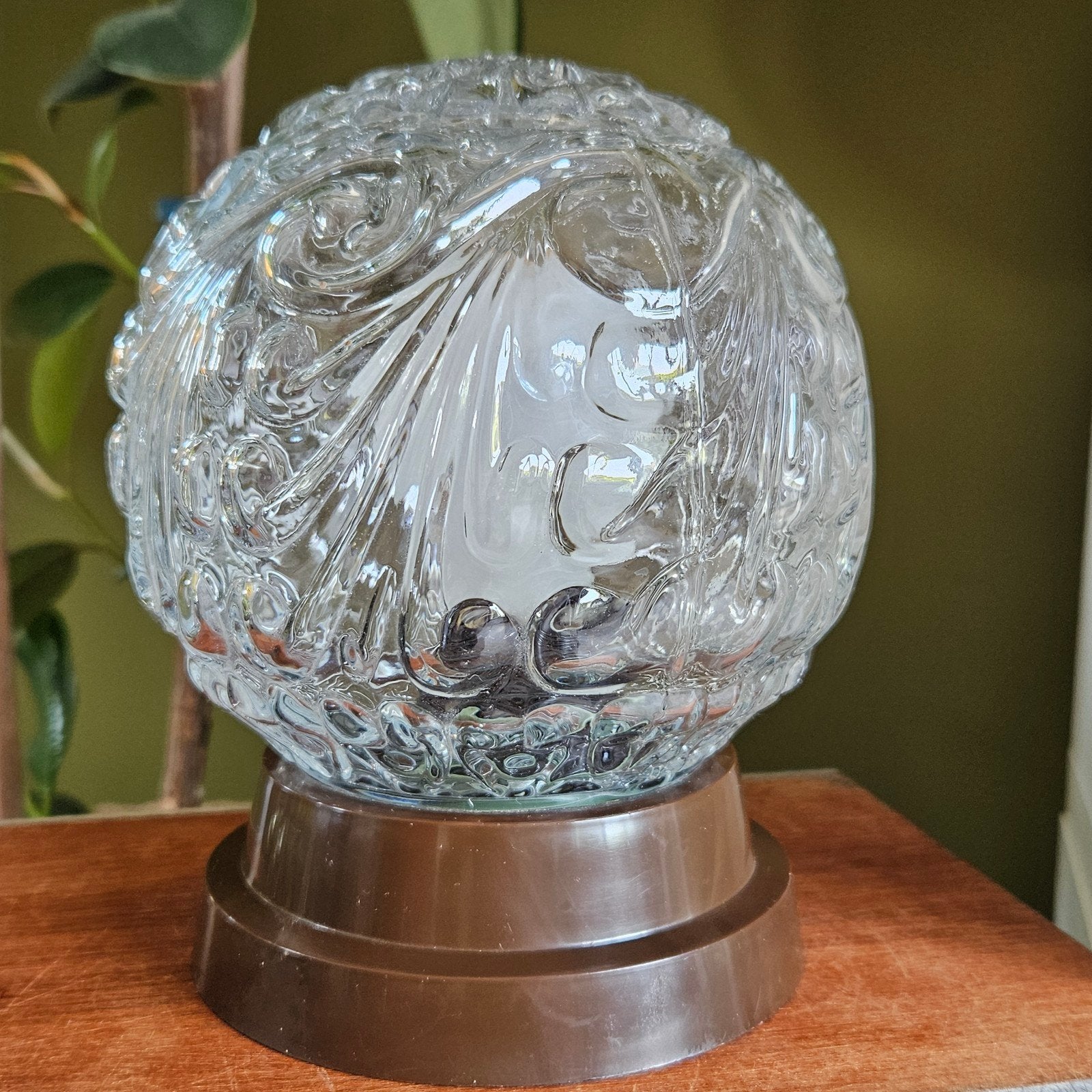 Vintage plafonniere 60s 70s, Huis en Inrichting, Lampen | Plafondlampen, Glas, E27 (groot), Ophalen of Verzenden, Bruin