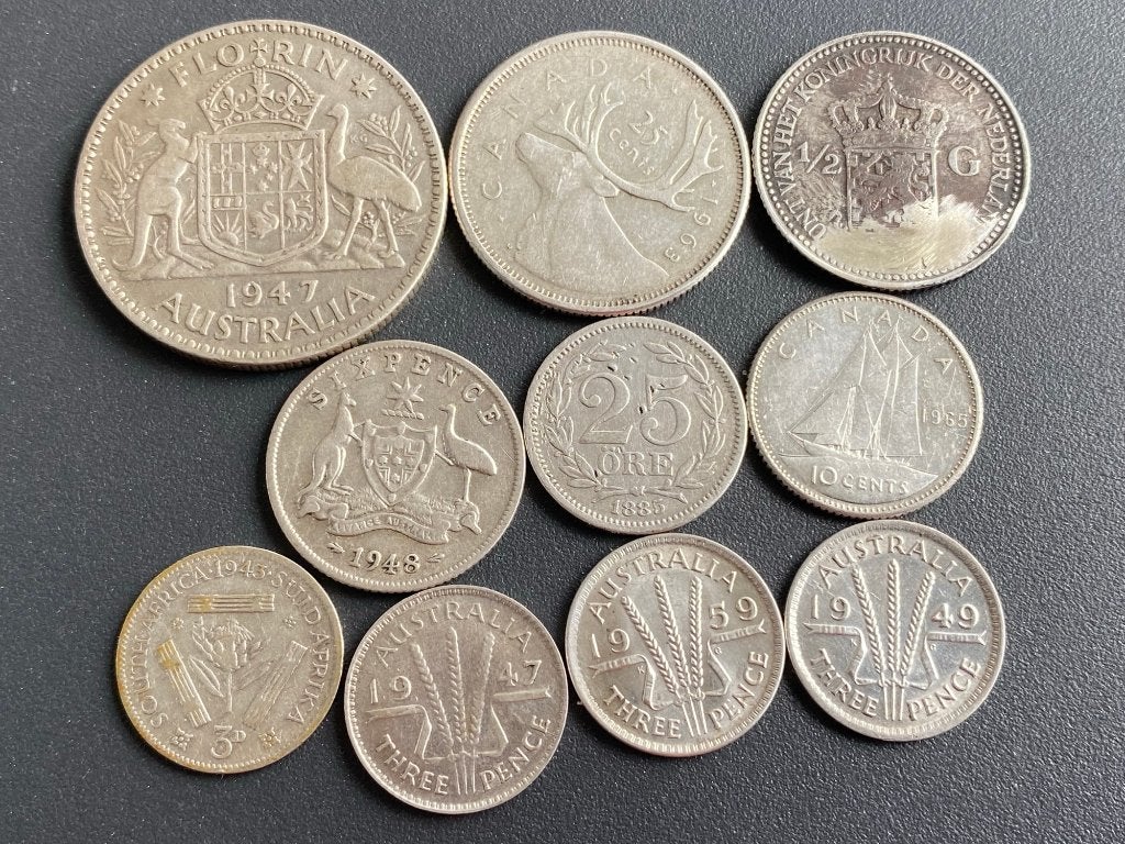 10 oude muntjes, Ophalen of Verzenden, Setje, Zilver