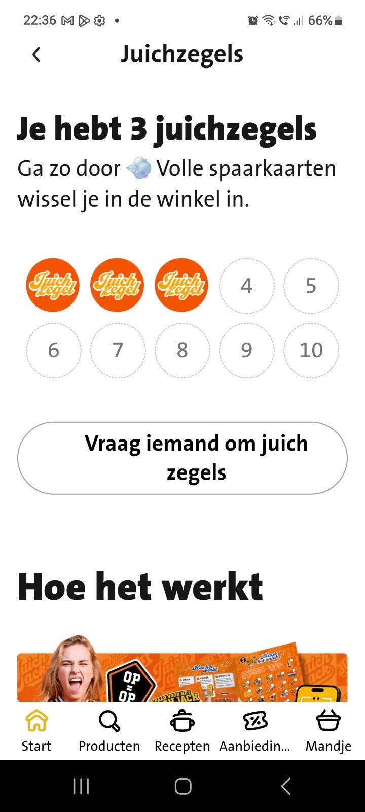 3 juich zegels Jumbo, Eén persoon, Kortingsbon
