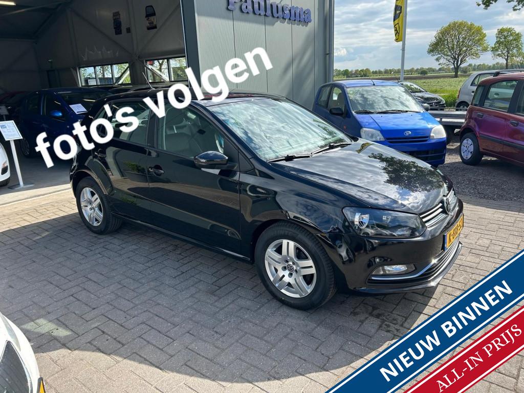 Volkswagen Polo 1.0 Blue motion technology Airco|Bluetooth, Auto's, Start-stop-systeem, 60 pk, Zwart, Bedrijf