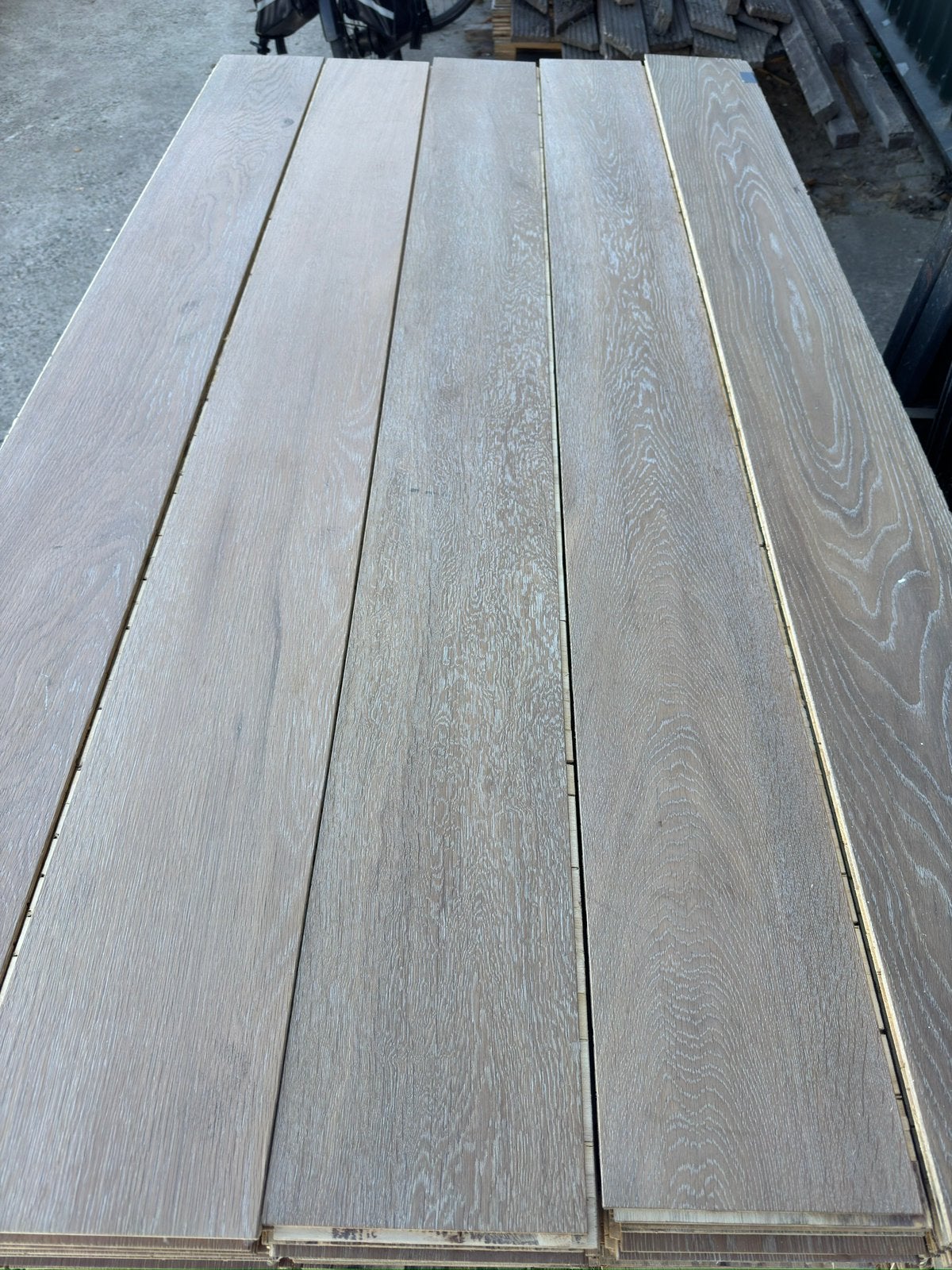 Eiken vloer 73 m2 lamelparket 19 cm breed 1,5 cm dik, Ophalen, Gebruikt, Vloerdelen of -planken, 10 m² of meer