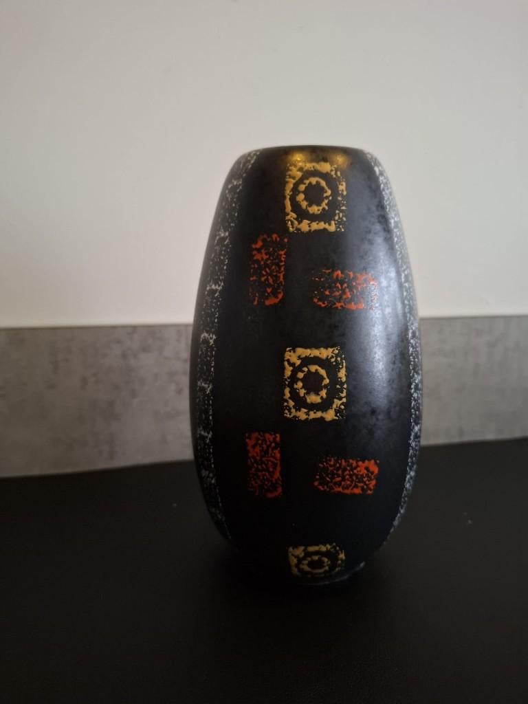 Keramieken vaas 20 cm – West Germany – Fat Lava stijl, Ophalen of Verzenden