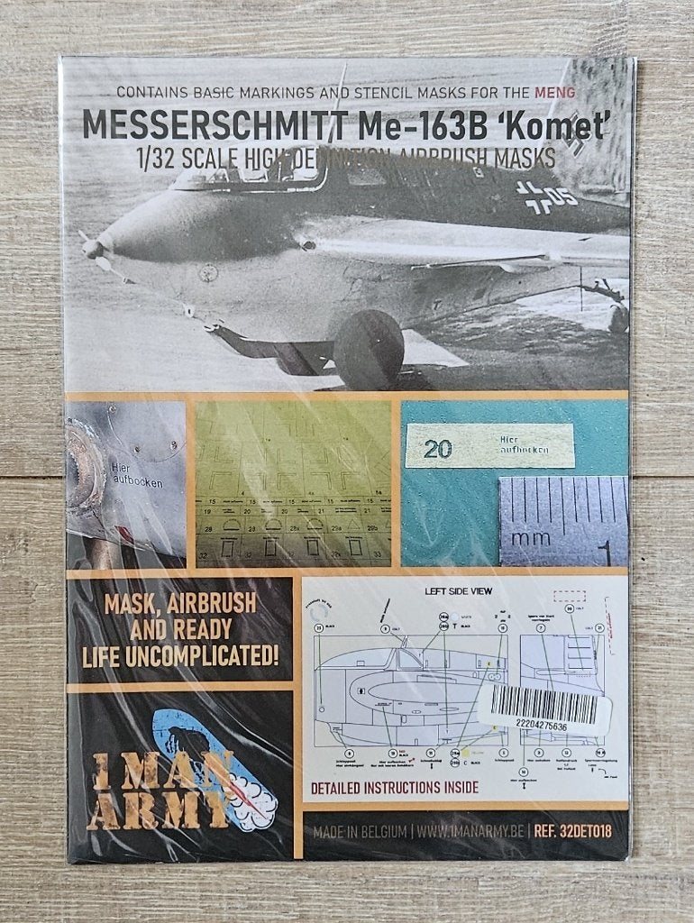 Messerschmitt 163B "Komet" masks - 1ManArmy - 32DET018 1/32, Overige merken, Nieuw, Ophalen of Verzenden, Groter dan 1:72