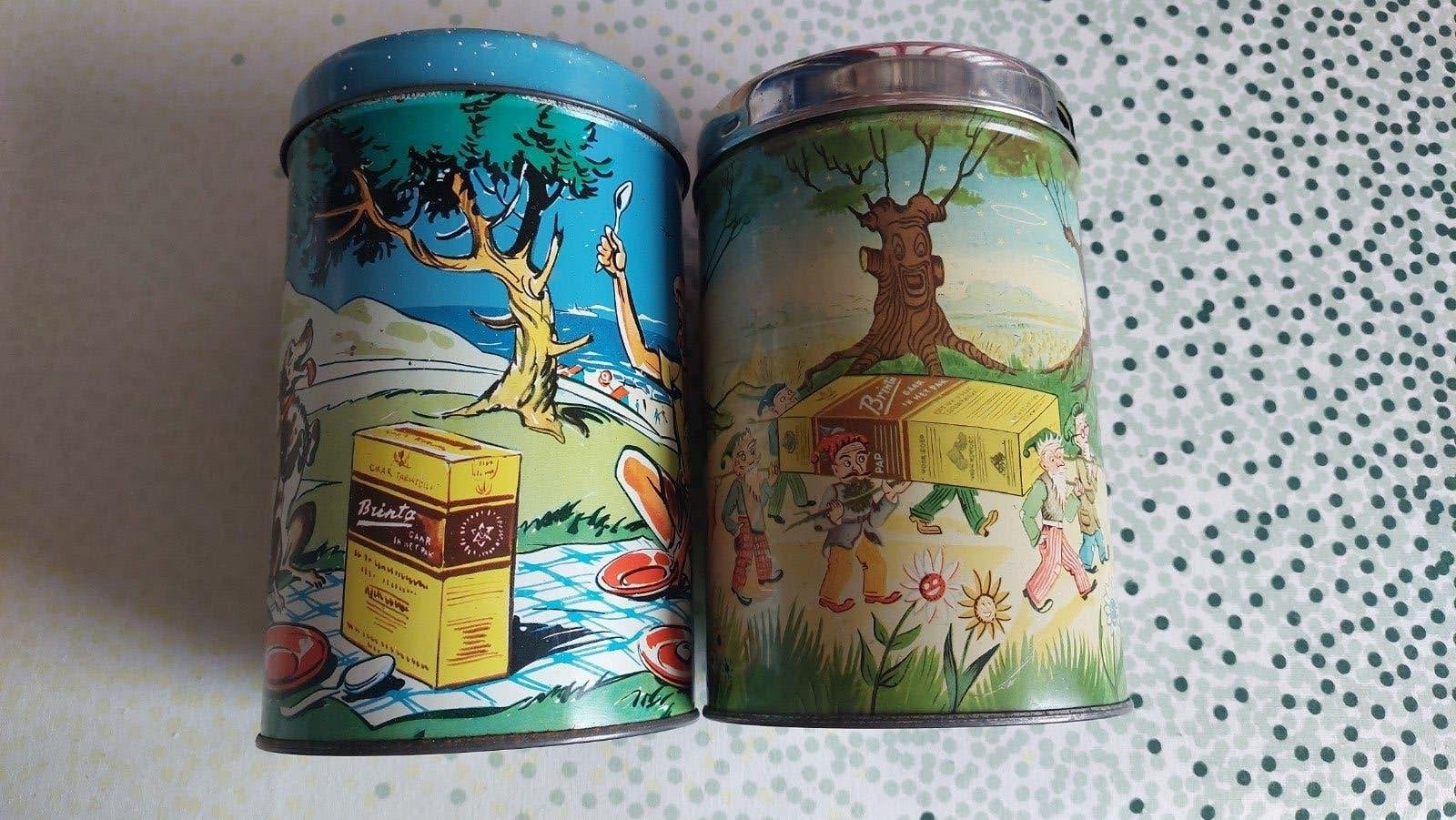 Vintage Brenta koekjestrommel met sprookjesafbeeldingen, Ophalen of Verzenden