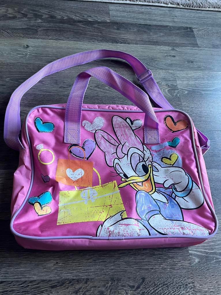 Roze schoudertas met Disney's Katrien Duck, Sieraden, Tassen en Uiterlijk, Ophalen of Verzenden, Gebruikt, Roze, Overige merken