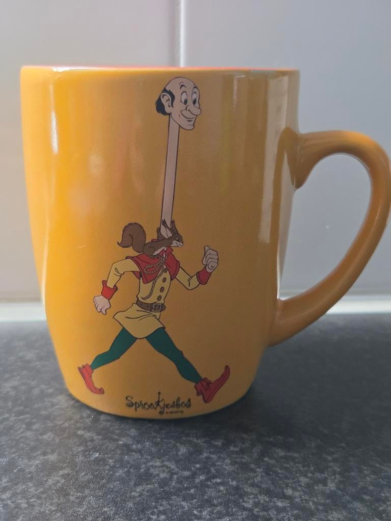 Efteling Chocomel mok Langnek (Sprookjesbos) - Oranje, Verzamelen, Efteling, Ophalen of Verzenden, Zo goed als nieuw, Gebruiksvoorwerp