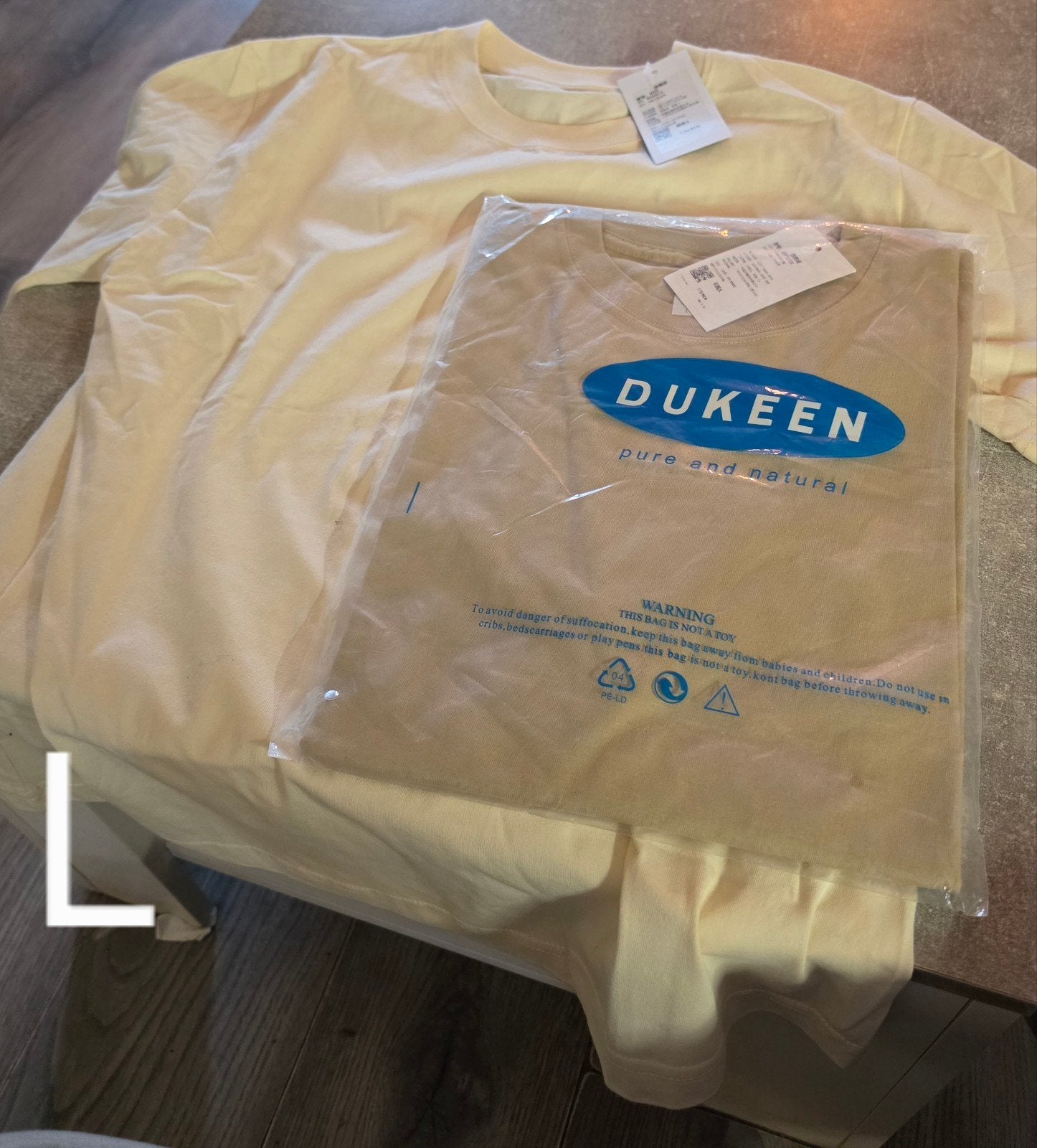 T-shirt basic blanco shirts maat L, Ophalen of Verzenden, Nieuw, Maat 52/54 (L), Beige