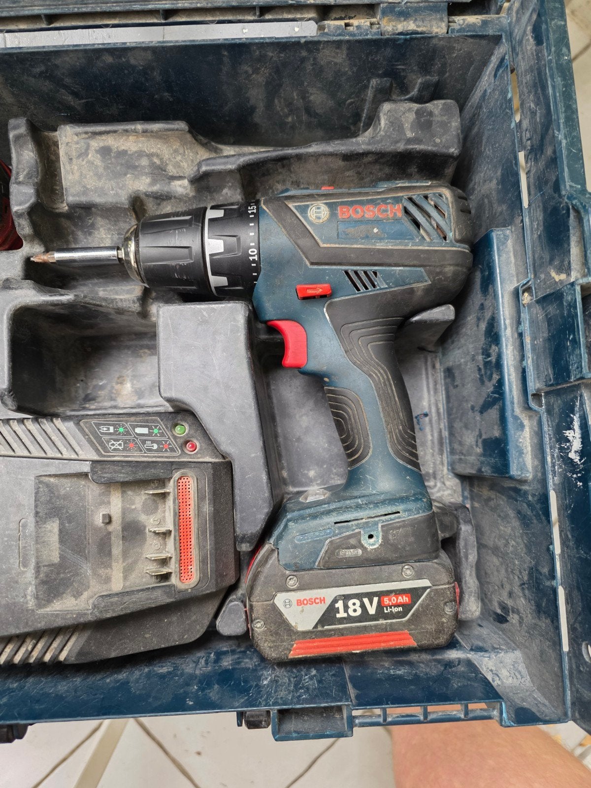 Bosch Professional GSR 18-2-LI Plus Schroevendraaier, Gebruikt, Variabele snelheid, Ophalen of Verzenden, Boor- en Schroefmachine