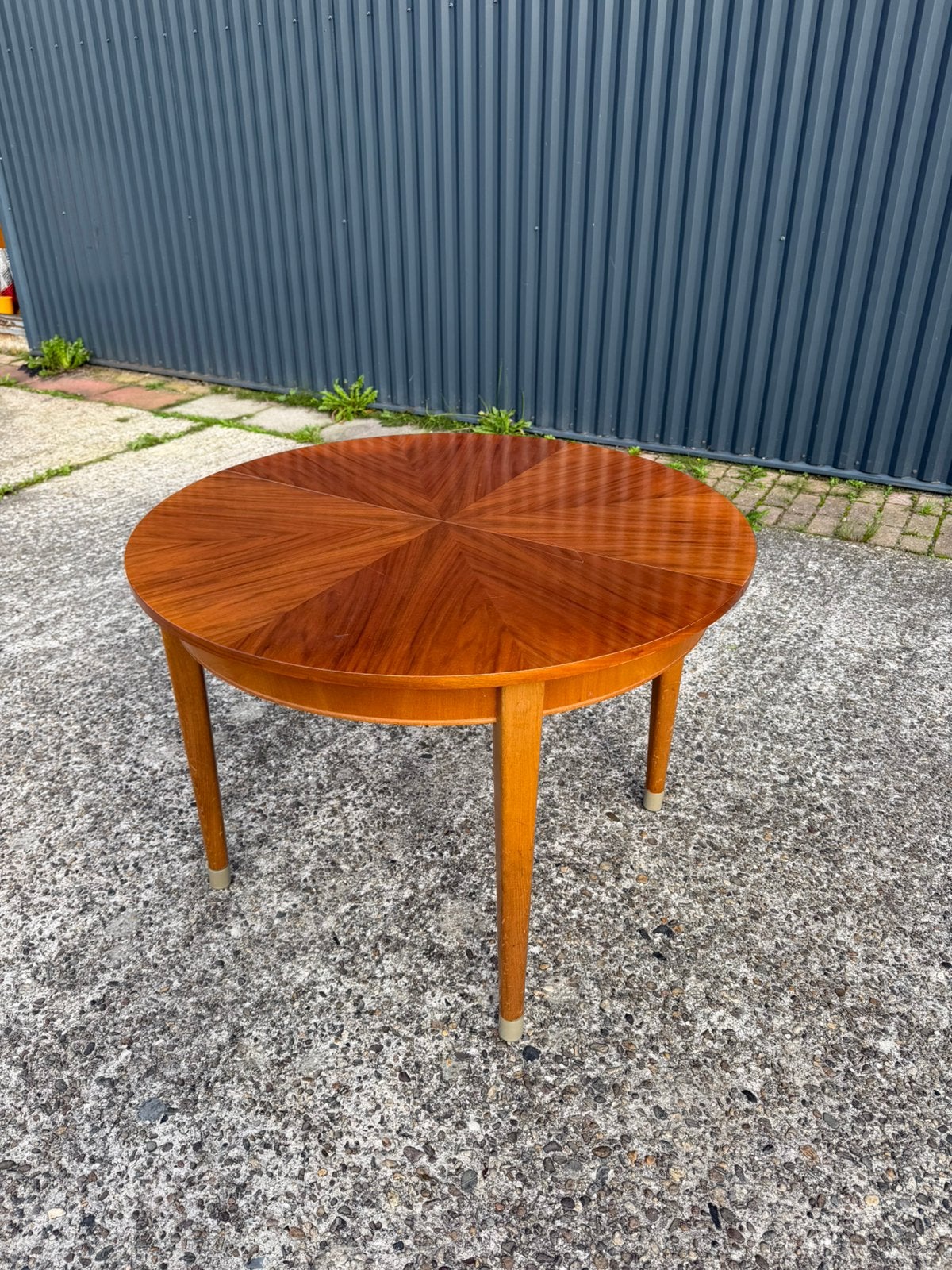 Vintage eettafel uitschuifbaar rond ovaal, Ophalen, Gebruikt, C, Rechthoekig
