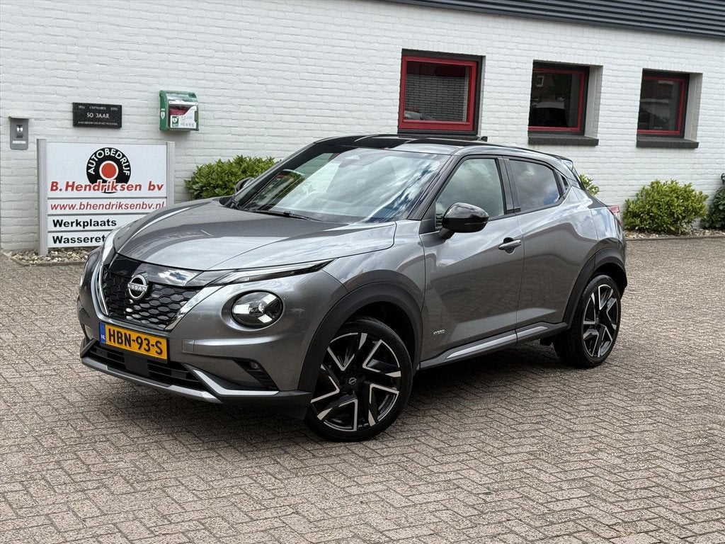 Nissan Juke Hybrid 143pk N-Design/ Apple Carplay/ Camera ach, Auto's, Nissan, Stof, Gebruikt, Origineel Nederlands, Bedrijf