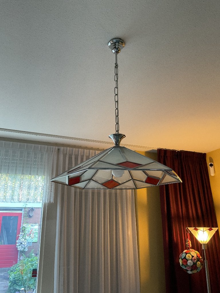 Mooie hanglamp, Huis en Inrichting, Lampen | Hanglampen, Ophalen, Gebruikt, E27 (groot), Glas