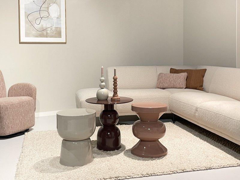 Brix Kian Off White bijzet tafel - ca. 36x36x46cm (bxdxh), 45 tot 60 cm, Minder dan 55 cm, Metaal of Aluminium, Rond