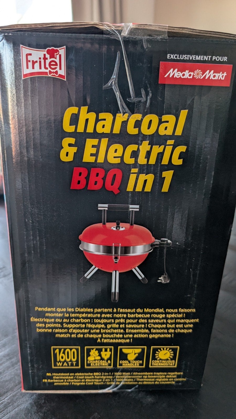 FRITEL A502 houtskool & electrische BBQ 2 in 1, Ophalen of Verzenden, Nieuw