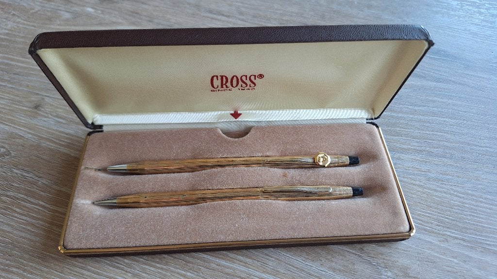 Cross 10 Karaat Gold Filled Pennenset in originele doos, Pennenset, Gebruikt, Verzenden, Cross
