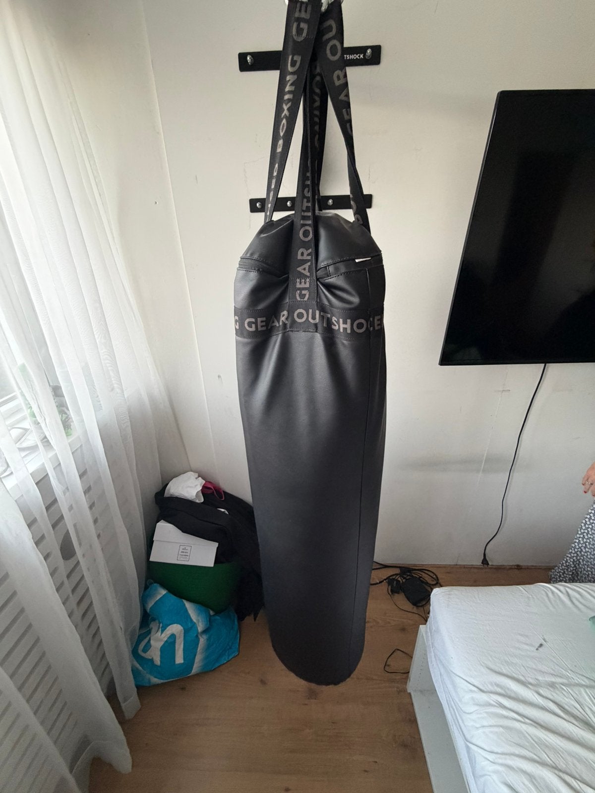 Bokszak zak met muursteun, Sport en Fitness, Ophalen of Verzenden, Zo goed als nieuw, Bokszak