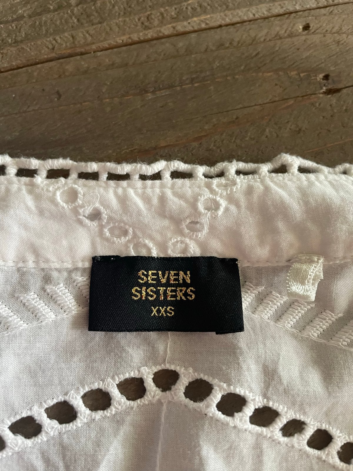 Seven Sisters Witte Broderie Blouse XXS, Ophalen of Verzenden, Zo goed als nieuw, Maat 34 (XS) of kleiner, Wit