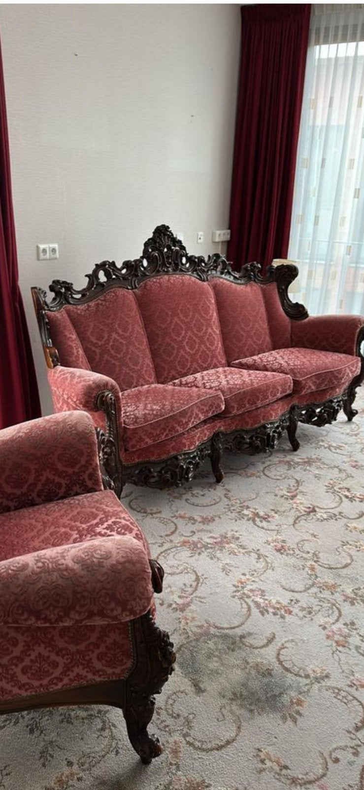 Barok bankstel, Huis en Inrichting, Banken | Bankstellen, Ophalen of Verzenden, Zo goed als nieuw, 75 tot 100 cm