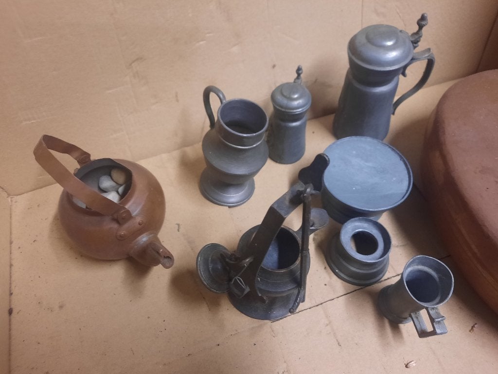 Diverse antieke artikelen, waaronder Zilver, koperwerk, Ophalen