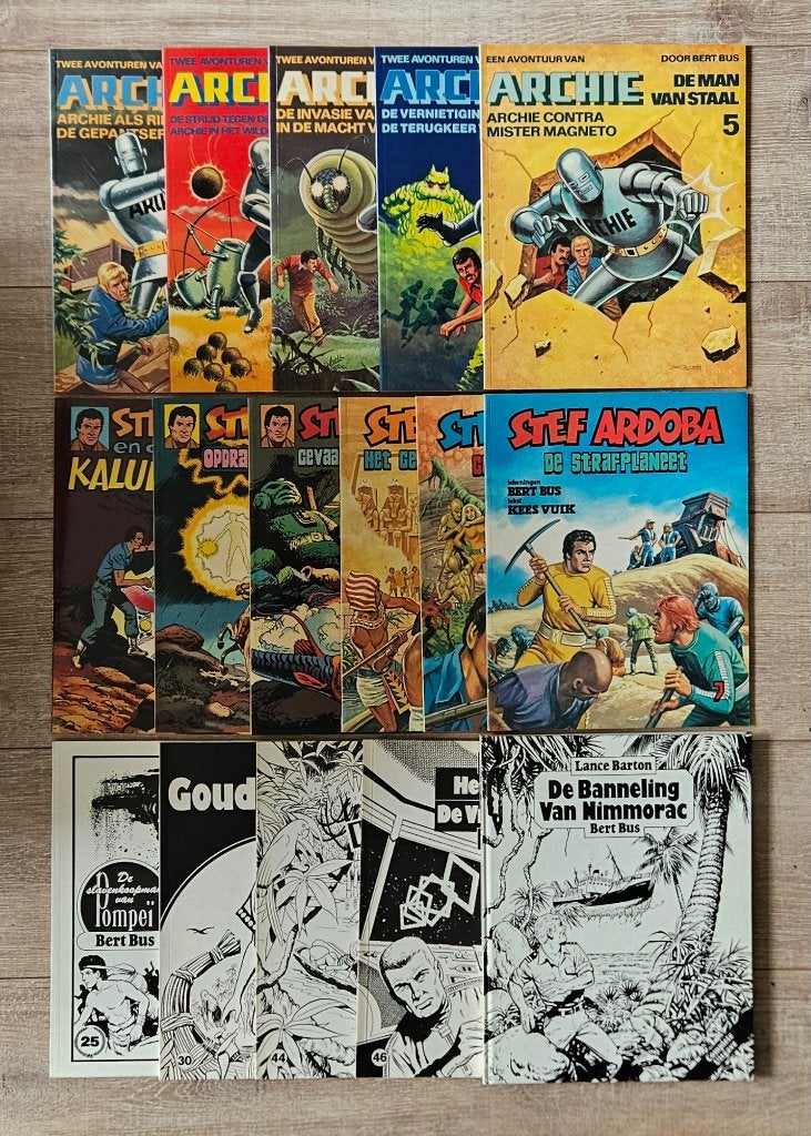 Archie de man van staal - Stef Ardoba - Oberon - Bert Bus, Bert Bus, Ophalen of Verzenden, Zo goed als nieuw, Meerdere stripboeken