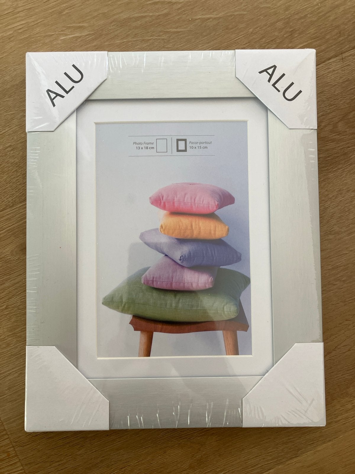 Nieuwe ALU fotolijst 13x18 cm met passe-partout, Ophalen, Zilver, Metaal, Nieuw