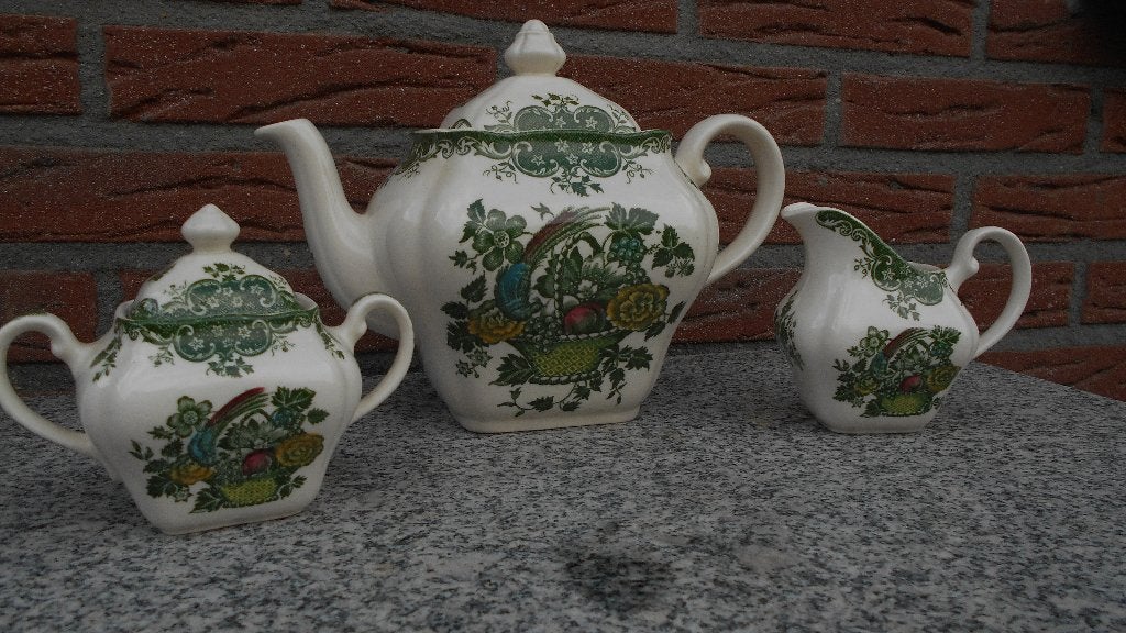Bird of Paradise Johnson Brothers thee koffiepot s/r stel, Antiek en Kunst, Antiek | Servies los, Ophalen of Verzenden