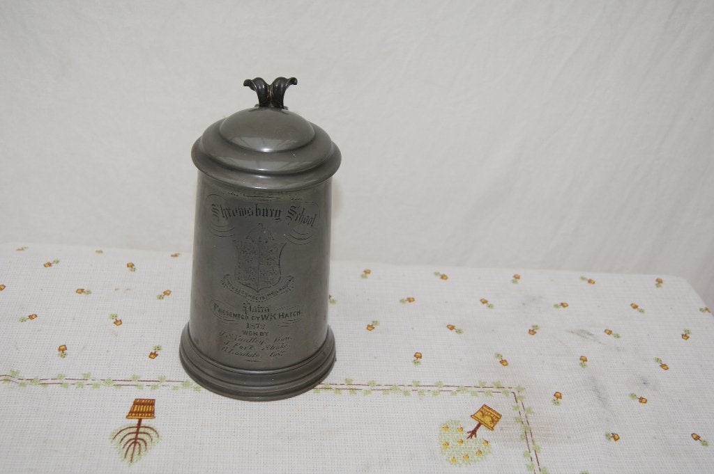 Klep kan /Ronde kruik ( Tin, Antiek en Kunst, Ophalen of Verzenden