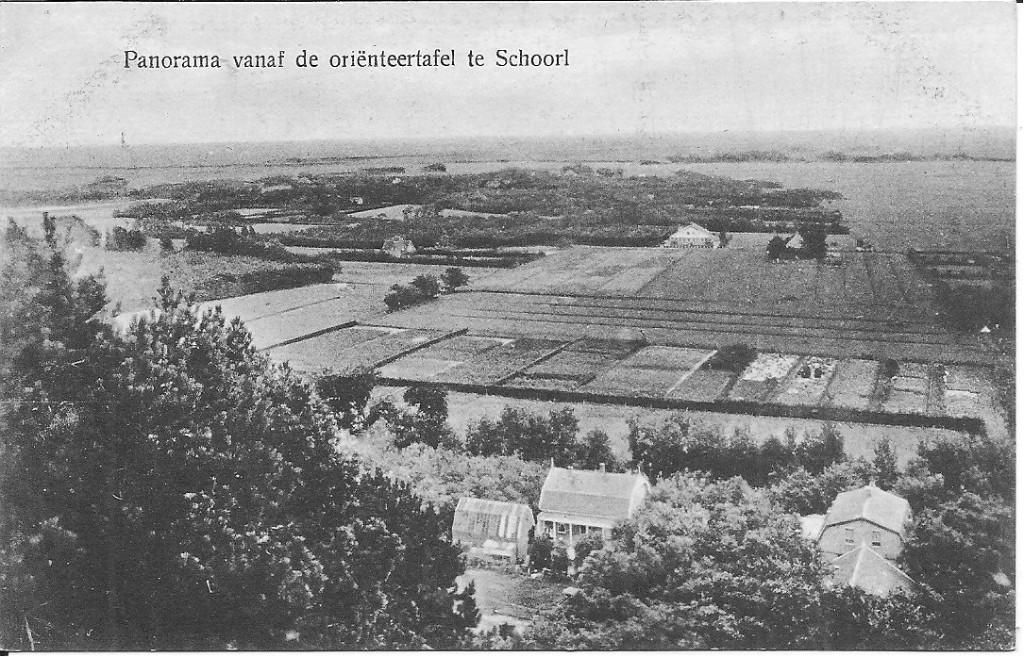 Panorama vanaf de orienteertafel te Schoorl., Ophalen of Verzenden, 1920 tot 1940, Ongelopen, Noord-Holland
